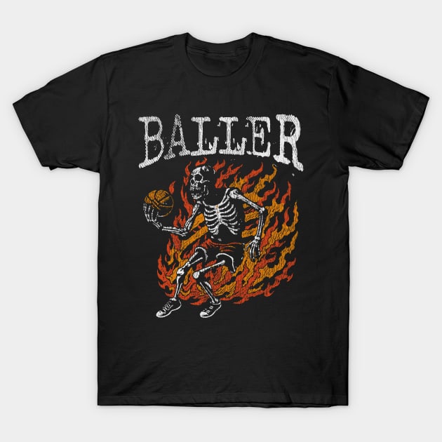 Skeleton Basketball Player T-Shirt by podtuts